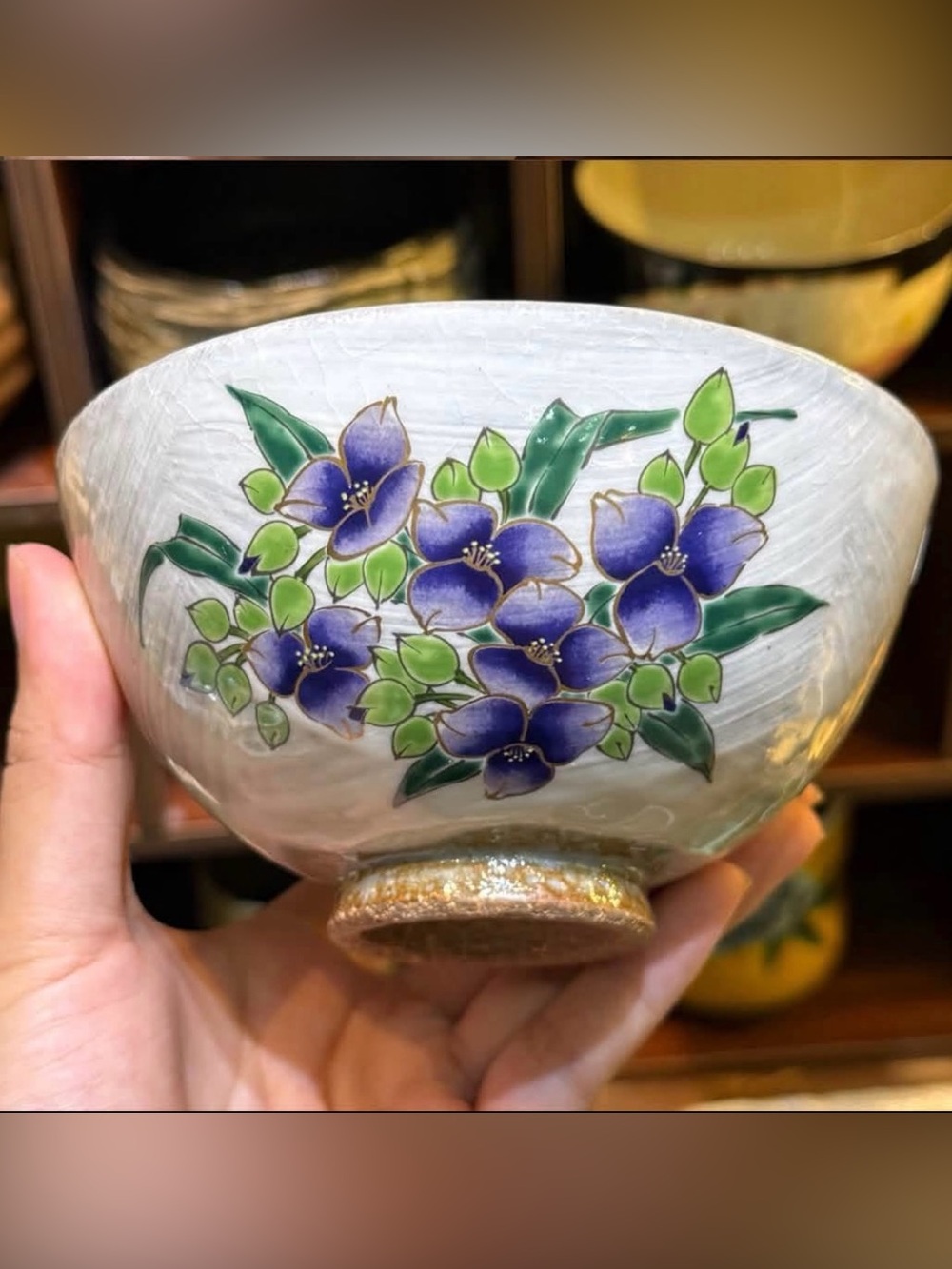 Vintage Japanese Chawan – Kikyō Bellflower Motif